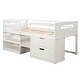 preview thumbnail 48 of 55, Multi-Function Twin Size Wood Loft Bed,Solid Wood Bed with Shelves drawers