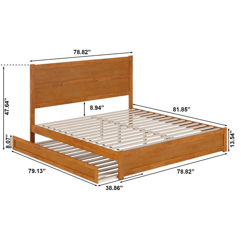 Aveline Wood Platform Bed with Matching Footboard & Trundle