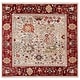 preview thumbnail 48 of 49, SAFAVIEH Kashan Yahavit Oriental Rug with Fringe 6'7" Square - Ivory/Red