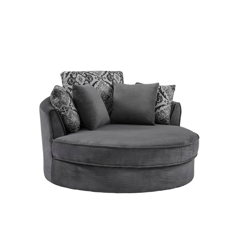 GDFStudio Harrison Swivel Accent Barrel Chair for Relaxed Living