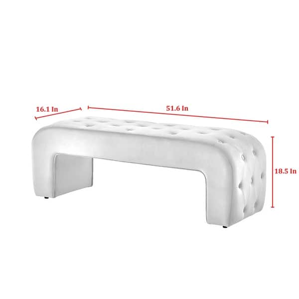 Travon Velvet Upholstered Button Tufted Bench For Living Room On Sale