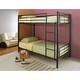 preview thumbnail 2 of 0, Metal Twin over Twin Bunk Bed with Ladder, Black