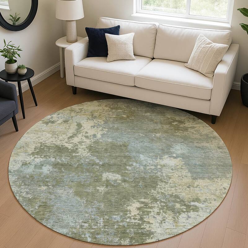 Machine Washable Indoor/ Outdoor Chic Modern Chantille Rug