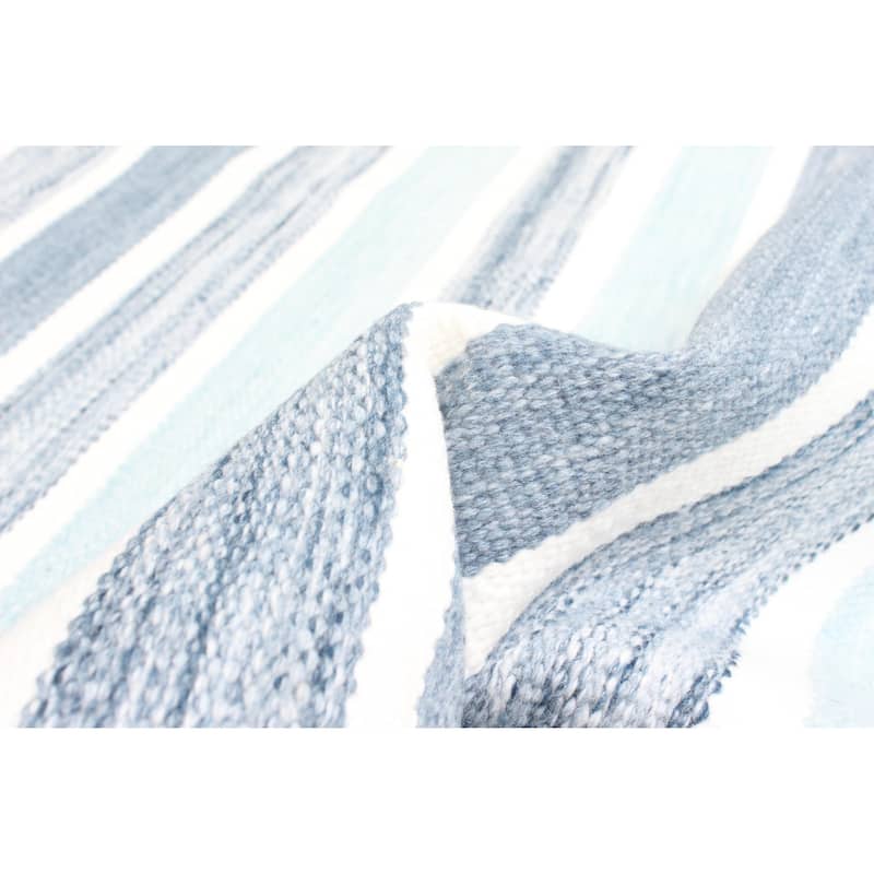 ECARPETGALLERY Flat-Weave Ankara FW Light Blue Wool Kilim - 5'2 x 7'6