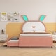 preview thumbnail 26 of 46, Upholstered platform bed with headboard with shelves and drawers