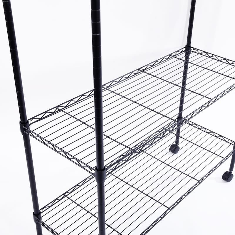 5 Tier Rolling Steel Shelving Unit Wire Shelves Garage Shelving Storage Racks