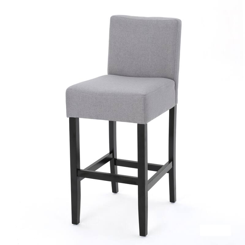 Leather Bar Chair Set of 2, Cafe Counter Stool with Back Upholstered Dining Chair, Solid Wood Legs, Kitchen Bar Furniture