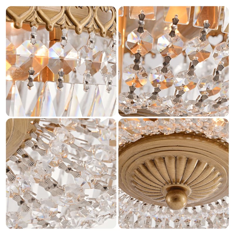 Silver Orchid 14-inch Crystal Flush Mount Chandelier