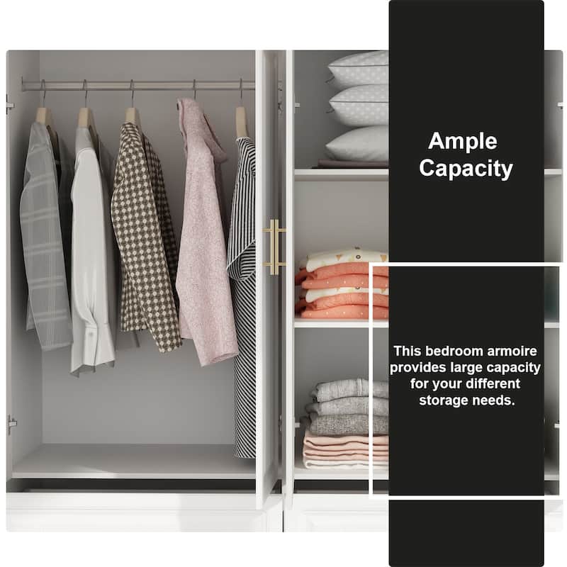 Armoires Wardrobes Shelves Door Bedroom Storage Closet(93.9"/74.2"H)