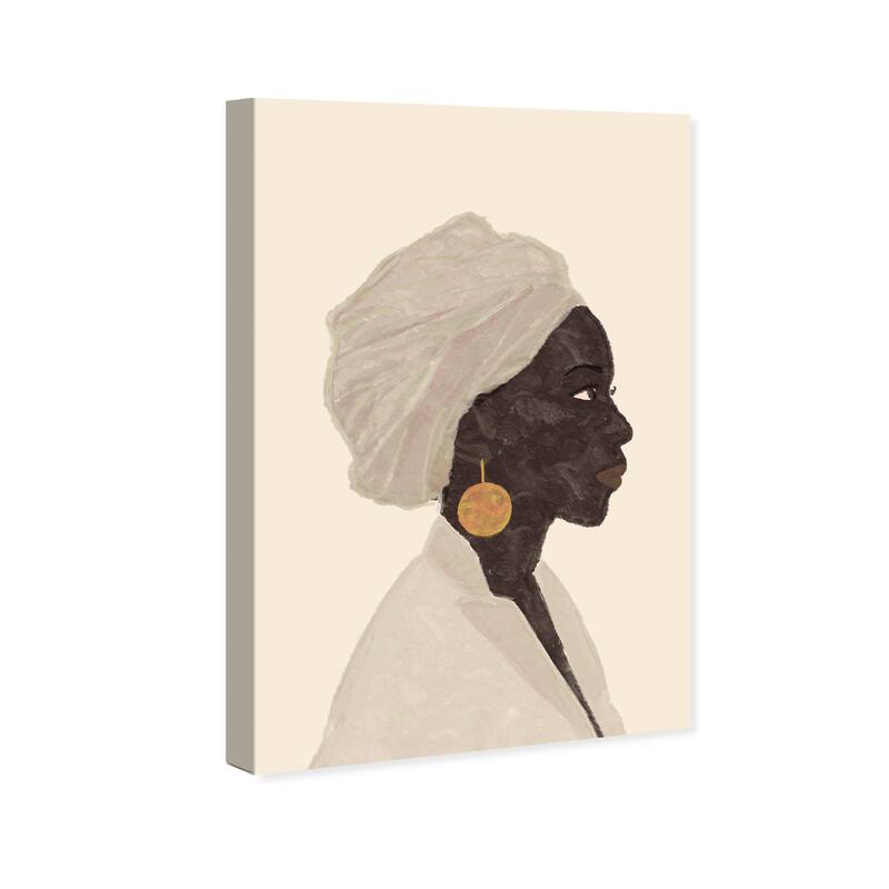 Wynwood Studio Canvas People and Portraits Haitian Lady Black and Light Gray Traditional Wall Art Canvas Print