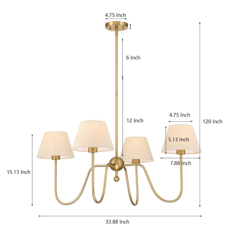 Acroma 4 - Light Dimmable Traditional Chandelier