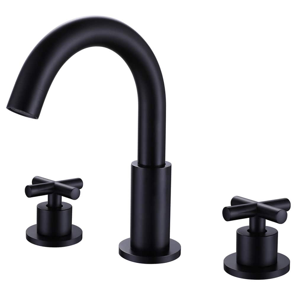 Modland 8 Inch Widespread Bathroom Faucet with 360°Swivel Spout and Dual Cross Handles