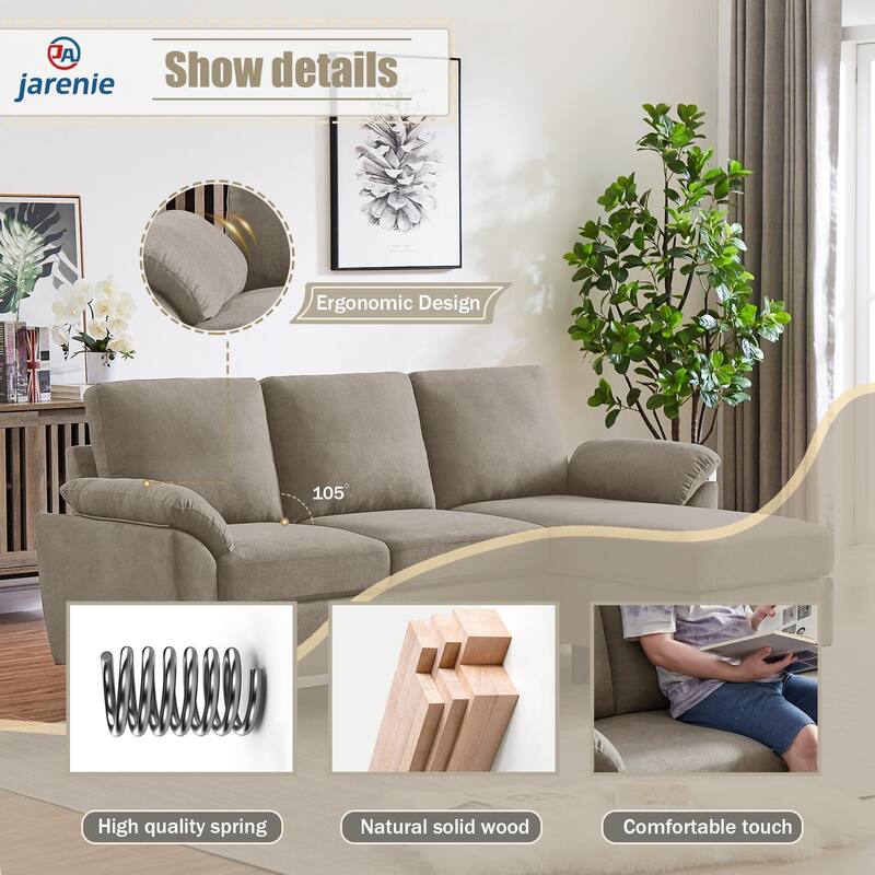 Jarenie 79.72" L Shaped Sofa Couch for Living Room