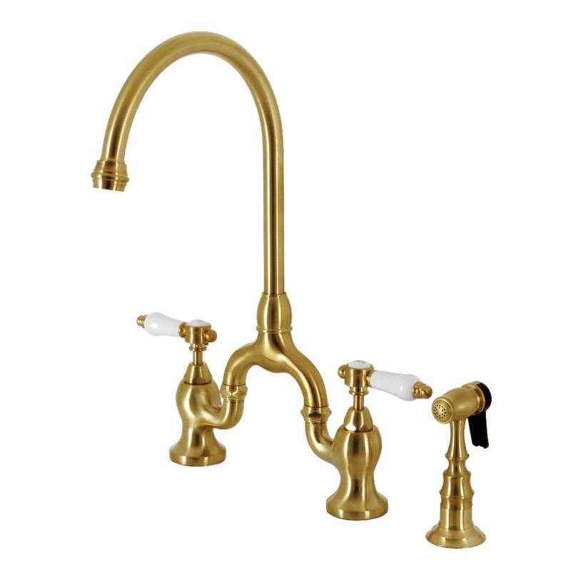 Kingston Brass KS779.BPLBS Bel-Air 1.8 GPM Bridge Kitchen Faucet