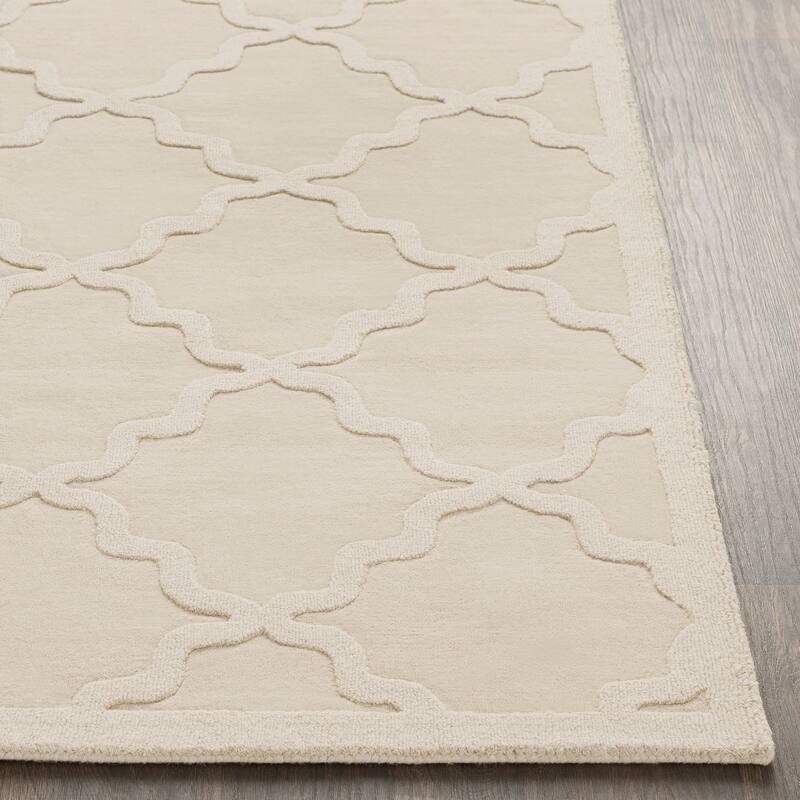 Hand-Tufted Amy Tone-on-Tone Lattice Wool Area Rug