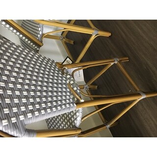 Safavieh Gresley Indoor-Outdoor Stacking Grey/ White French Bistro 26-inch Counter Stool