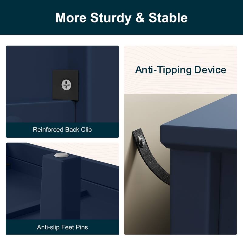 Modern 6-Drawer Fluted Dresser