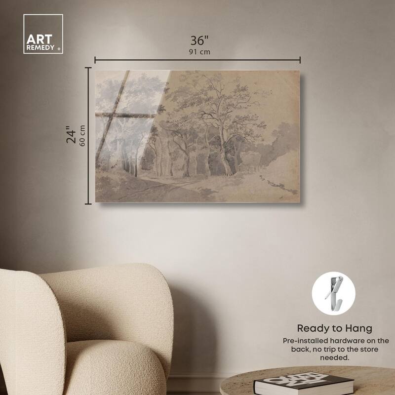 Grove with Road and Haycart Acrylic by Art Remedy, Ready to Hang