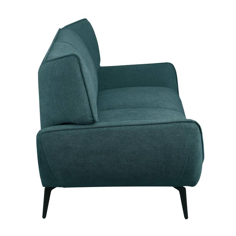 Logan Teal Blue Flared Arm Sofa