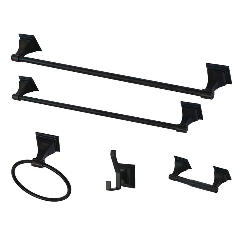 Monarch 5-Piece Bathroom Accessory Set - Matte Black