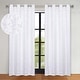 preview thumbnail 15 of 124, Superior Leaves Machine Washable Room Darkening Grommet Blackout Curtains, Set of 2 52" x 108" - White/White