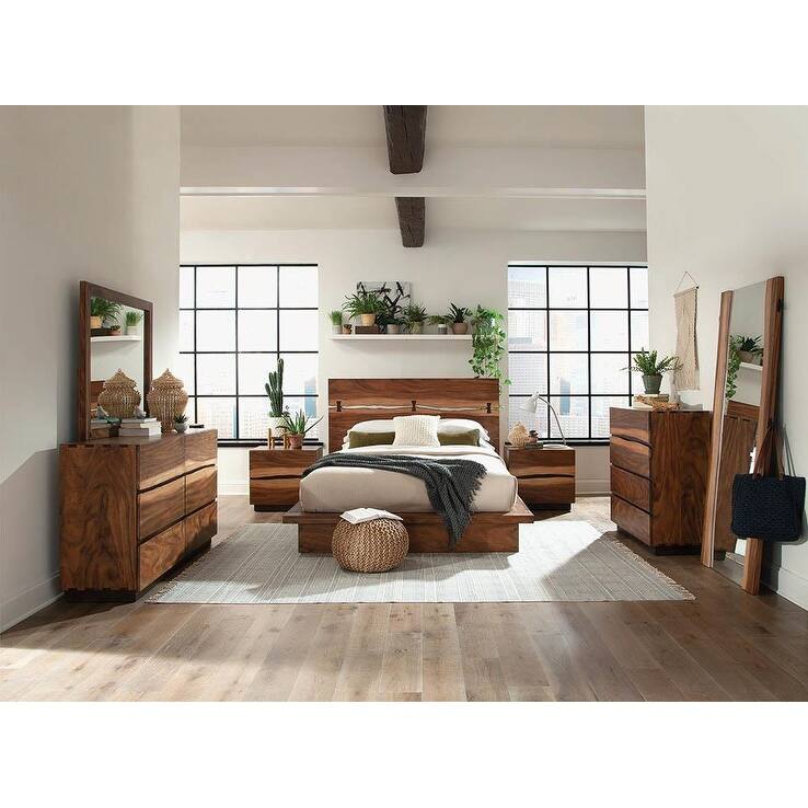 Smokey Walnut and Coffee Bean 2-drawer Nightstand，Suitable for bedrooms,living rooms,apartments