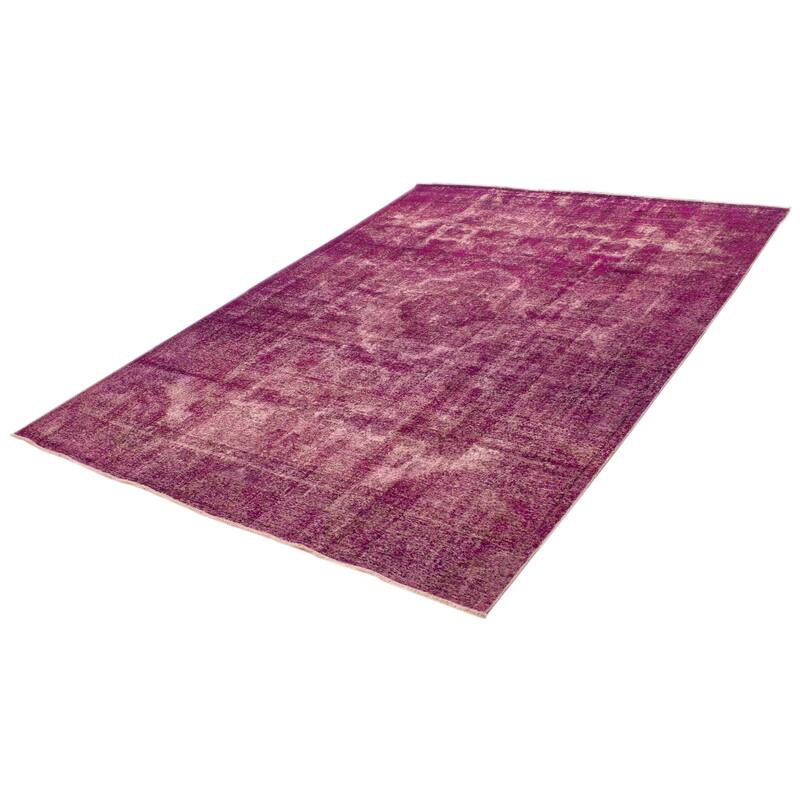 ECARPETGALLERY Hand-knotted Color Transition Dark Magenta Wool Rug - 9'7 x 12'10