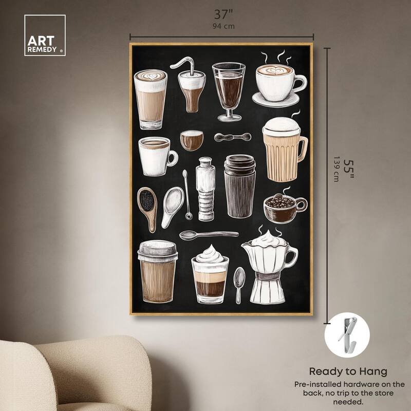Coffee Chalkboard Canvas by Art Remedy