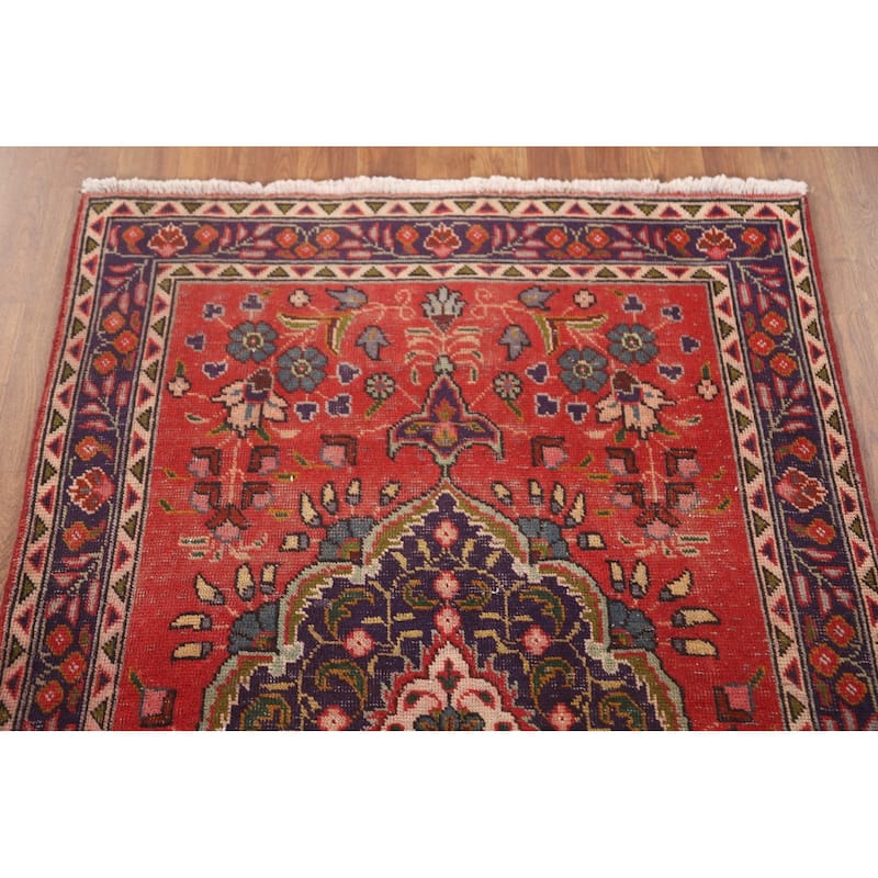Tabriz Persian Vintage Rug Hand-Knotted Wool Carpet - 3'2" x 5'0"