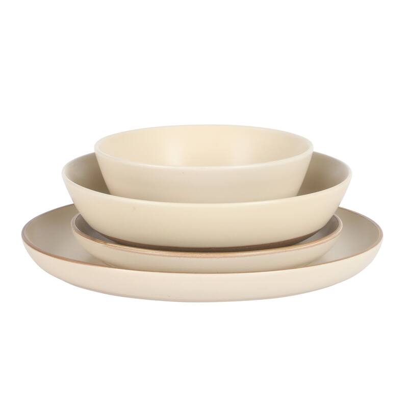 Gibson Elite Laguna Bliss 16 Piece Stoneware Reactive Glaze (Service for 4) Ceramic Plates and Bowls Dinnerware Set