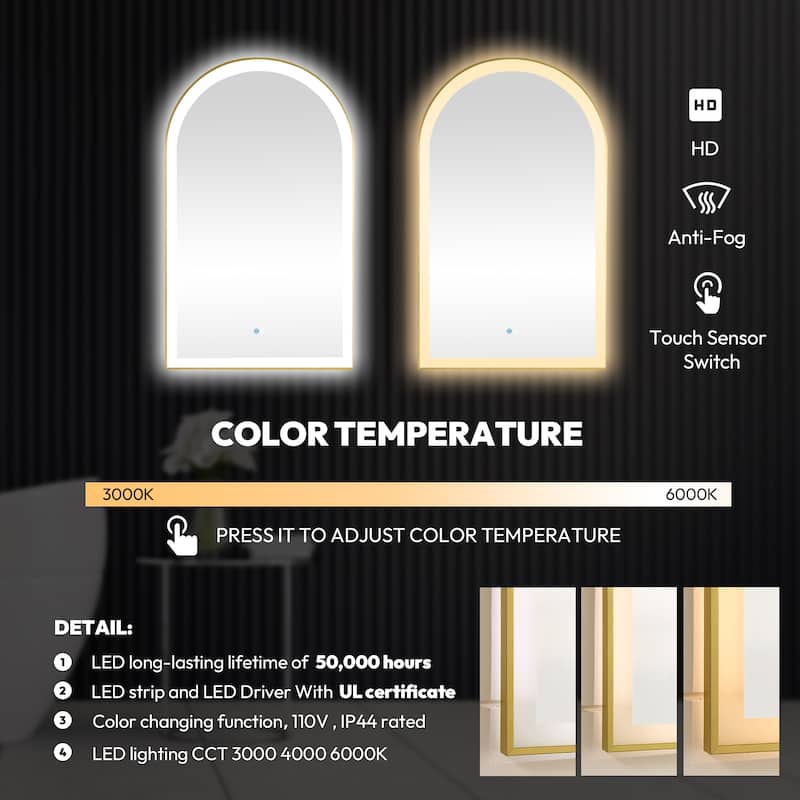 Estartit Oval Framed LED Wall Mount Bathroom Vanity Mirror