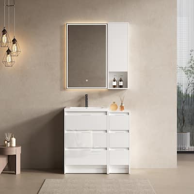 Freestanding Bathroom Vanity with Resin Sink