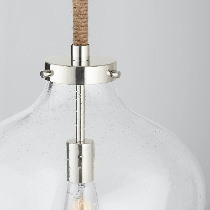 Boland 1-light Hanging Pendant w/ Clear Seeded Glass