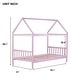 preview thumbnail 23 of 44, Twin Size House Bed with Headboard and Footboard, Underbed Storage - Rubberwood House-shaped Bed Frame for Children's Room