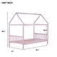preview thumbnail 25 of 44, Twin Size Solid Wood House Frame Platform Bed, with Headboard and Footboard, with Underbed Storage Space, Minimalist Kids Bed