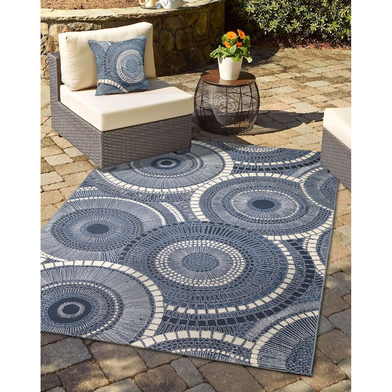 Liora Manne Marina Circles Indoor/Outdoor Pillow