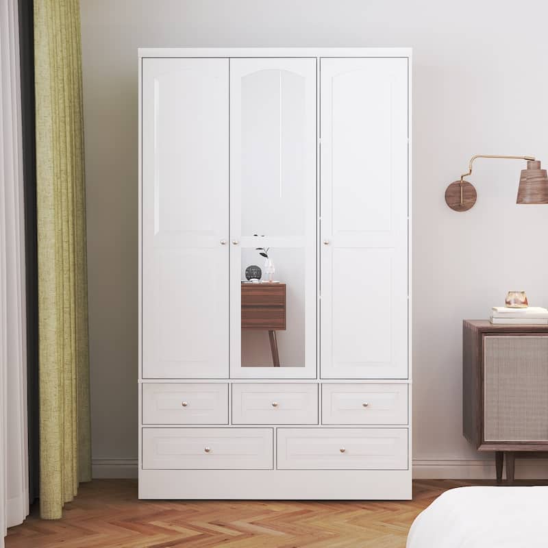 78.7"H Combo Twin Wardrobe Set Elegance Meets Utility Armoires Closet