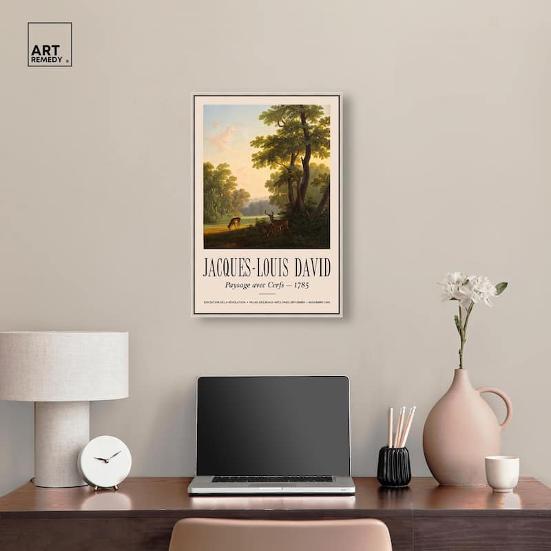 Deer in a Forest Canvas by Art Remedy