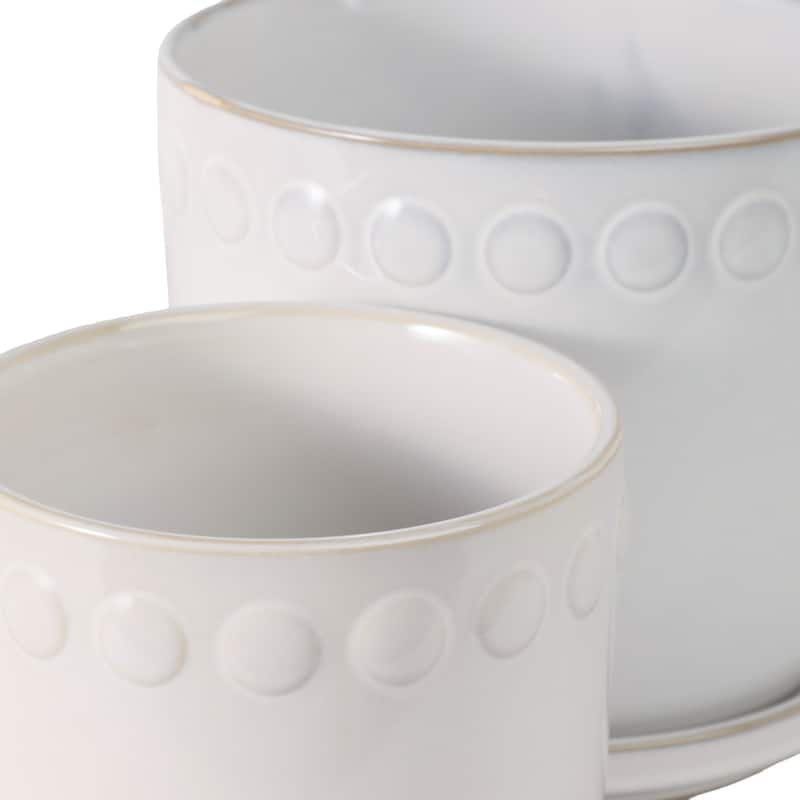 Ceramic Bubble Trim Flower Pots and Planters - Set of 2, 8",6" - 8.0"