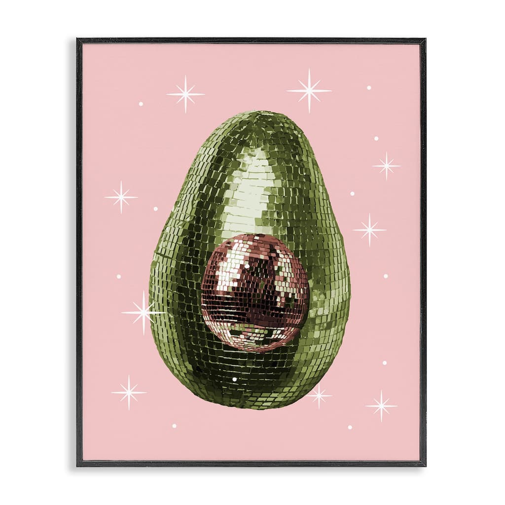 Stupell Luminous Disco Avocado Framed Giclee Art Design By Lil' Rue