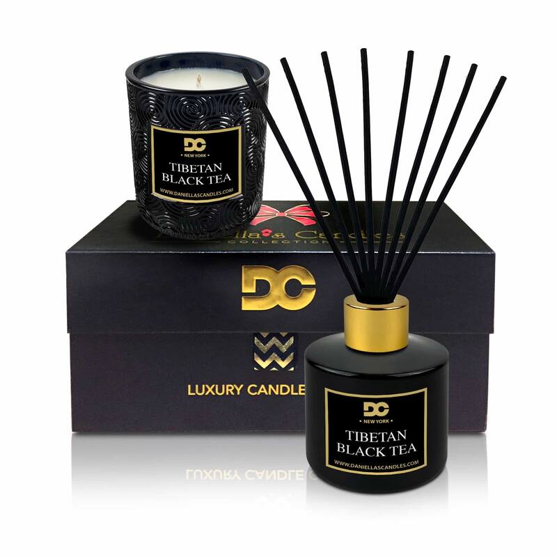 DANIELLA'S CANDLES Reed Diffuser and Candle Gift Set - Tibetan Black Tea