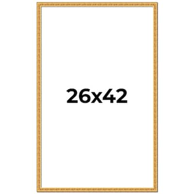 26x42 Frame Gold Real Wood Picture Frame Width 1 inches | Interior