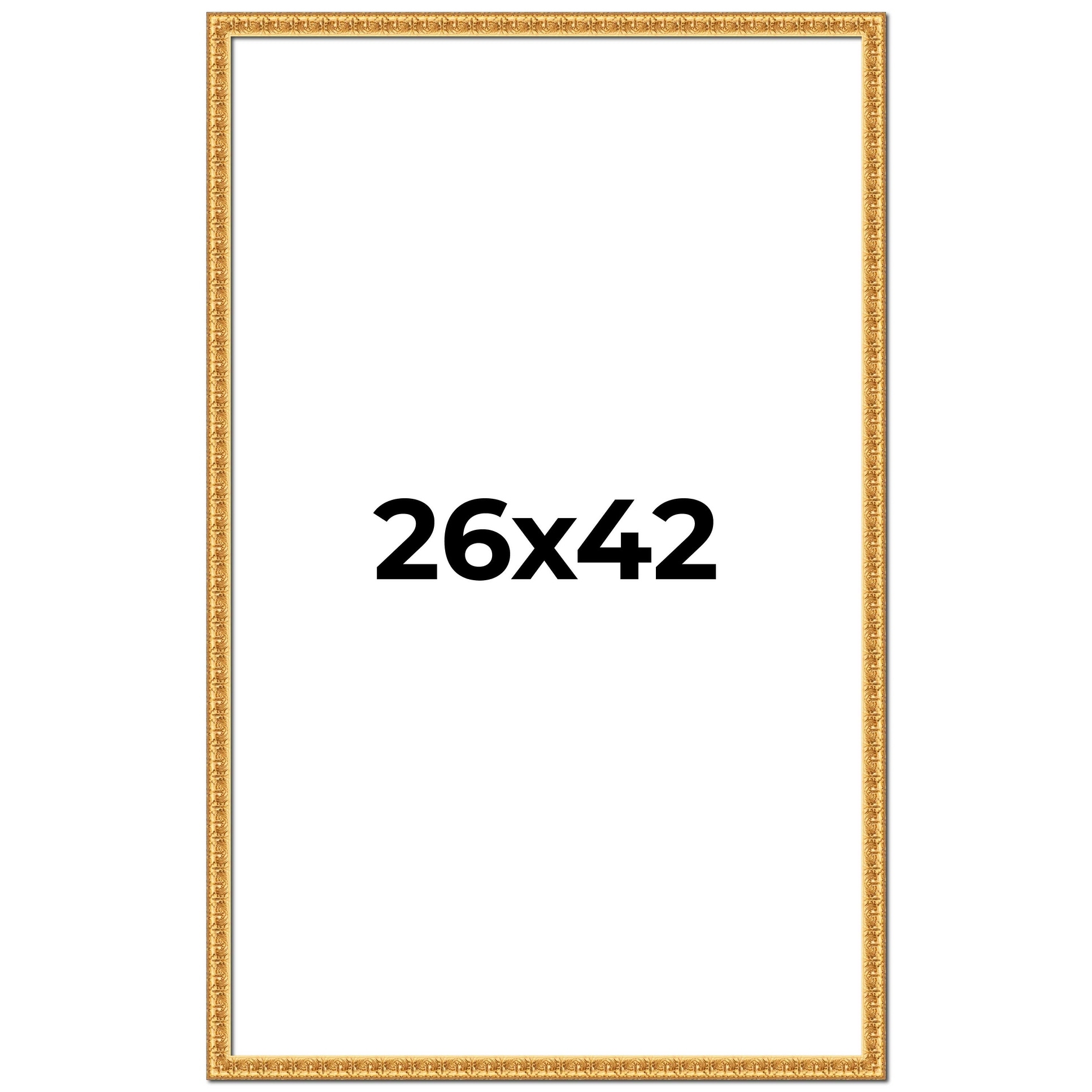 26x42 Frame Gold Real Wood Picture Frame Width 1 inches | Interior