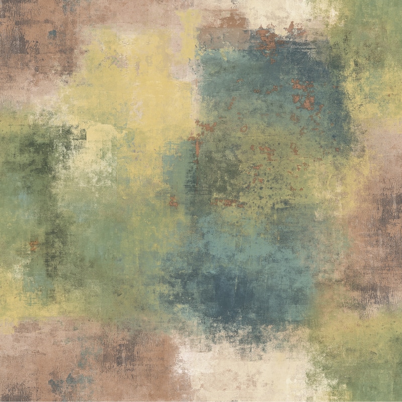 Seabrook Designs Cyprus Abstract Faux Unpasted Wallpaper - 20.5 in. W x 33 ft. L - Metallic Green and Gold And Clay