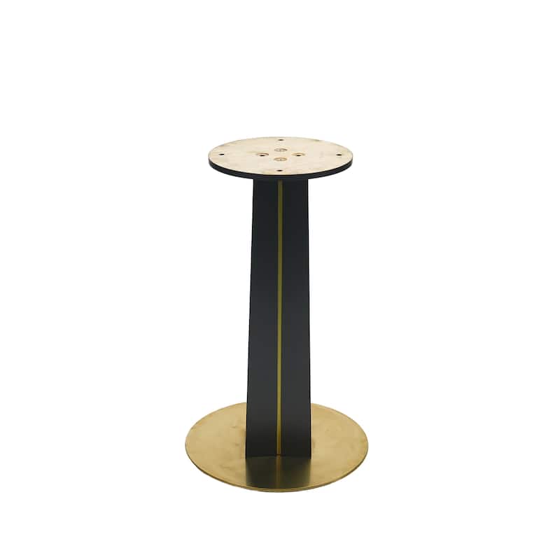 Modern Round Negotiation Table - 85cm Tempered Glass Top, Black Wooden Legs with Golden Metal Base(Only the Negotiation Table)
