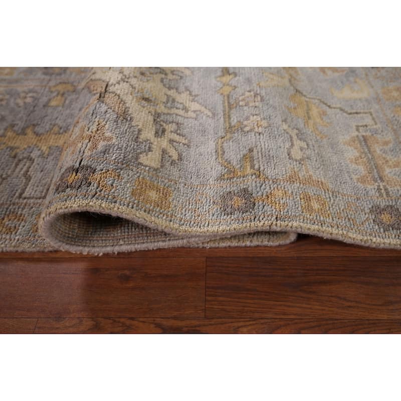 Oushak Indian Area Rug Hand-Knotted Wool Carpet - 8'2"x 9'10"