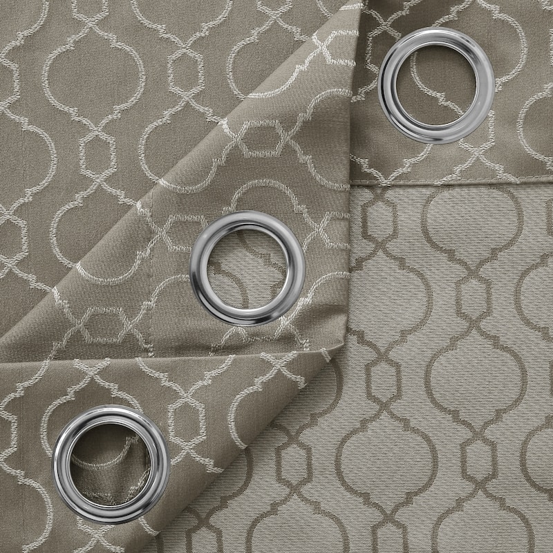 Deconovo Geometric Knitting Room Darkening Grommet Curtain(2 Panels)
