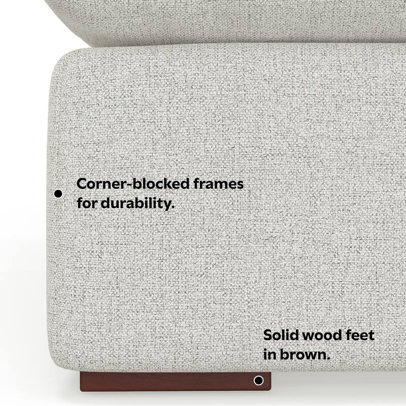 WYNDENHALL Marlee 2-Seater Modular Sofa and Ottoman Set in Velvety Chenille Performance Fabric