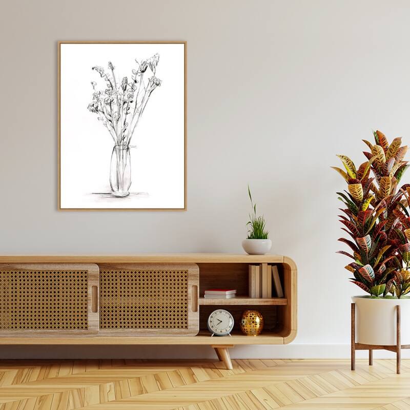 Amanti Art Wild Bouquet Study II by Ethan Harper Framed Canvas Wall Art Print - Sylvie Maple
