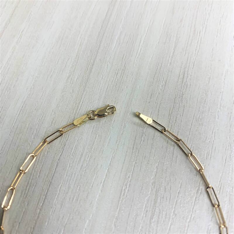 Joelle Collection Diamond Initial Letter Necklace Paperclip 14K Gold 16-inch Chain 1/10 TDW Necklace